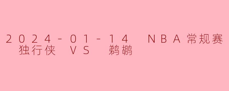 2024-01-14 NBA常规赛 独行侠 VS 鹈鹕